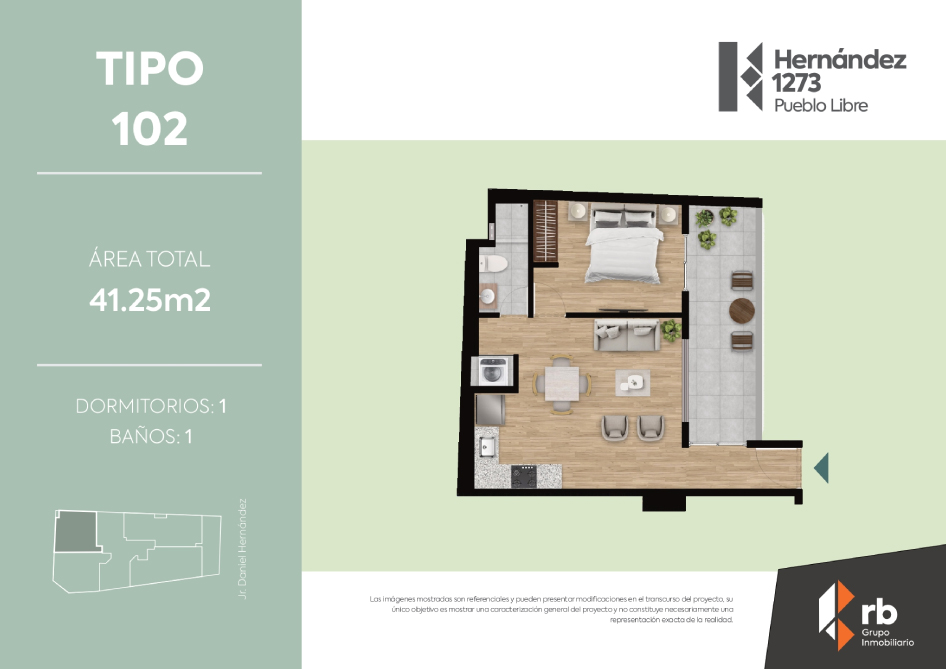 Tipo 102 - 1 Dormitorio
