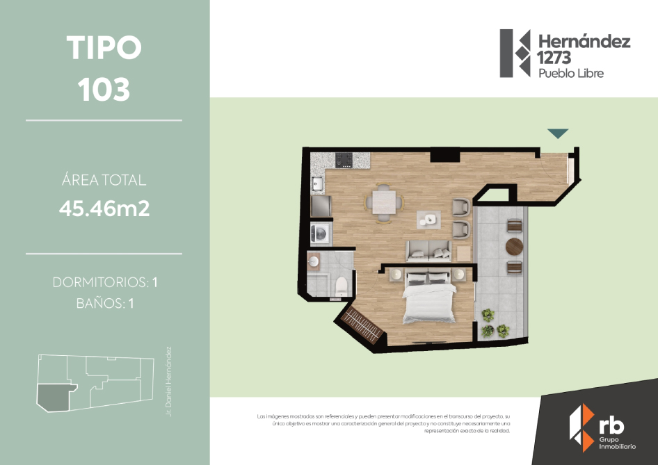 Tipo 103 - 1 Dormitorio