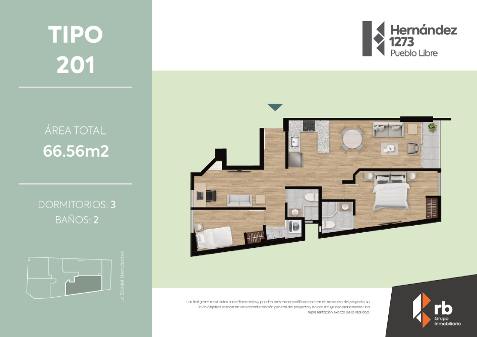 Tipo 201 - 3 Dormitorios