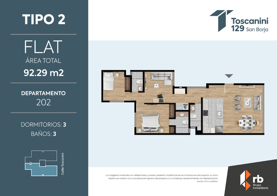 Tipo 2 - 3 Dormitorios